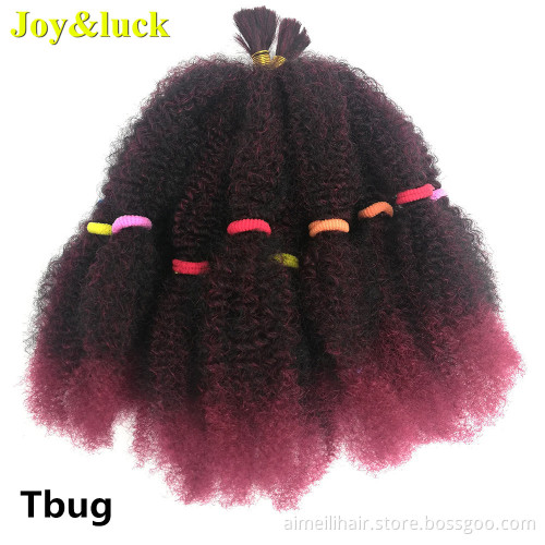 Wholesale Price Wig Puffy Soft Synthetic Afro Kinky Curly Crochet Braiding Hair Extension 20 Strands Black Ombre Red Braid Wigs